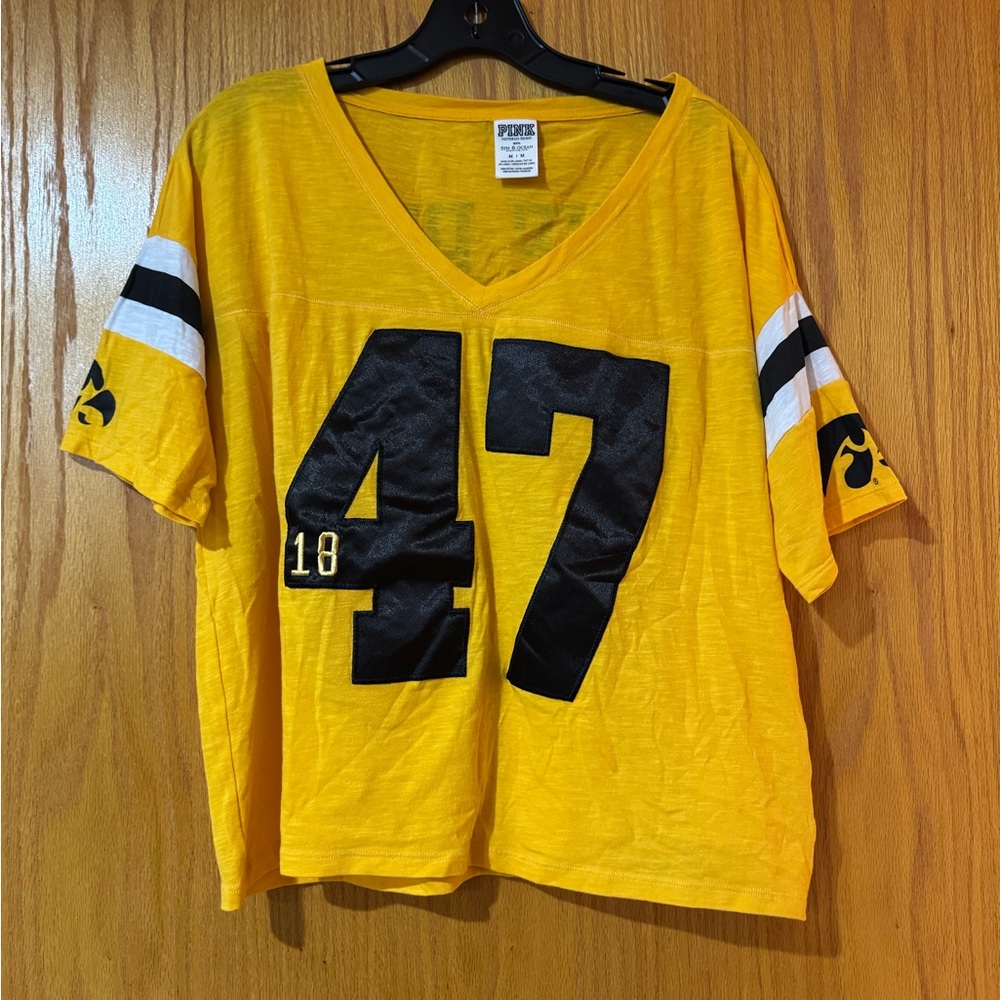 WORN ONCE: PINK Victoria's Secret Yellow V-Neck Crop Top